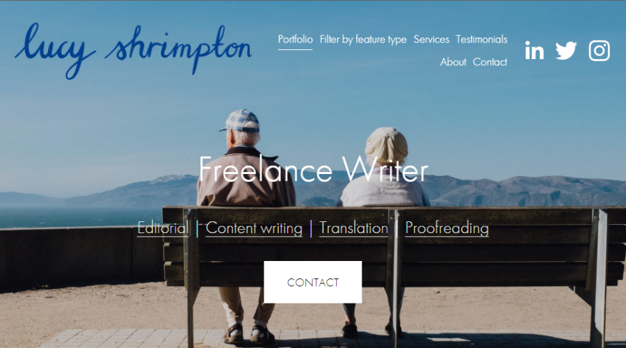 contoh portofolio writer format personal blog lucy shrimpton