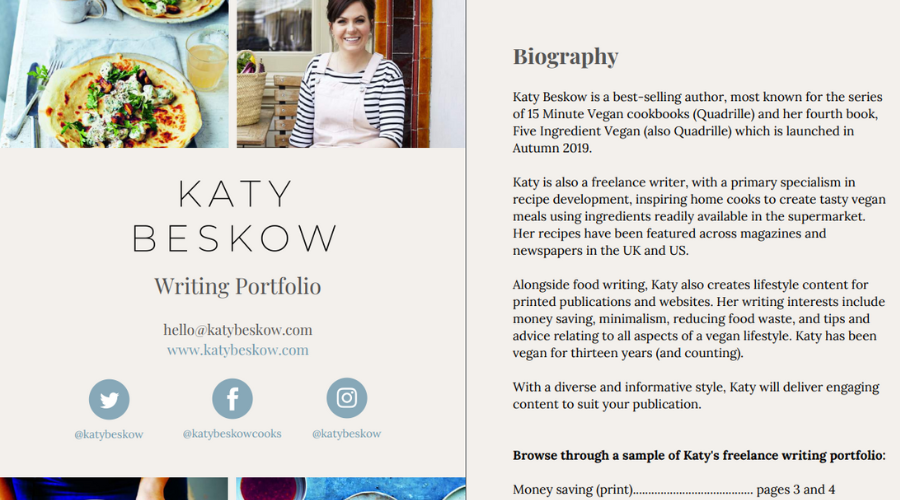 contoh portofolio content writer pdf Katy Beskow