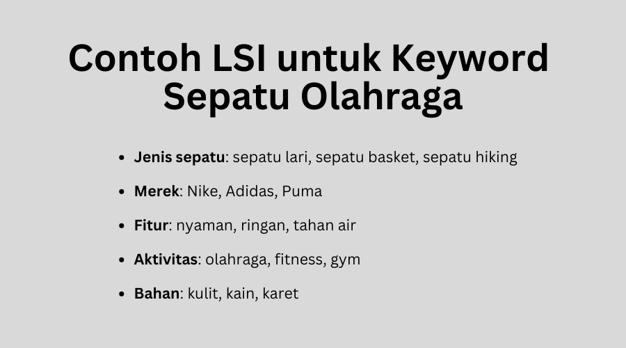 Contoh LSI untuk Sepatu Olahraga