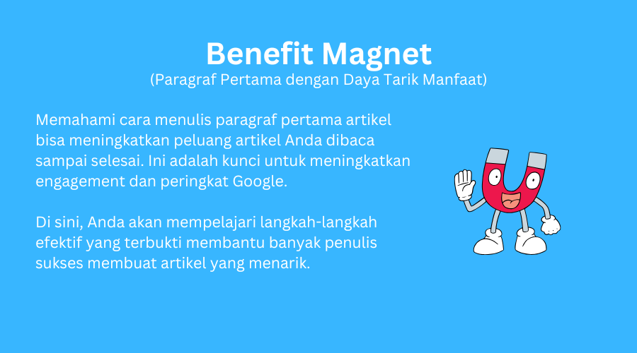 Contoh paragraf pertama dengan daya tarik manfaat