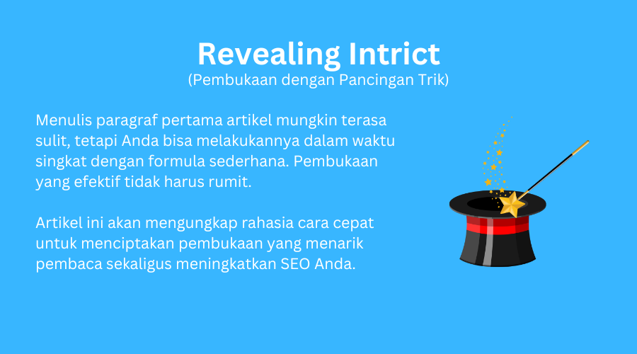 Contoh paragraf pertama yang memanfaatkan intrik