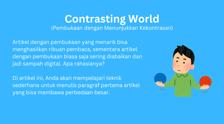 Contoh pembukaan artikel yang menunjukkan kekontrasan