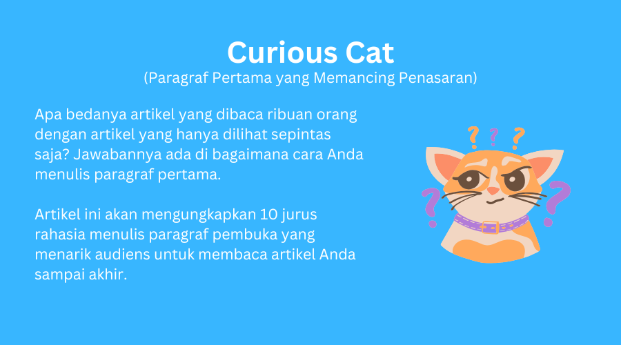 Contoh menulis paragraf pertama yang memancing penasaran